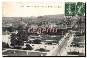 Old Postcard Panorama Paris Tuileries Garden