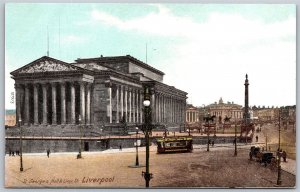 Vtg Liverpool England St George's Hall Lime Street View Cable Car 1910s Postcard