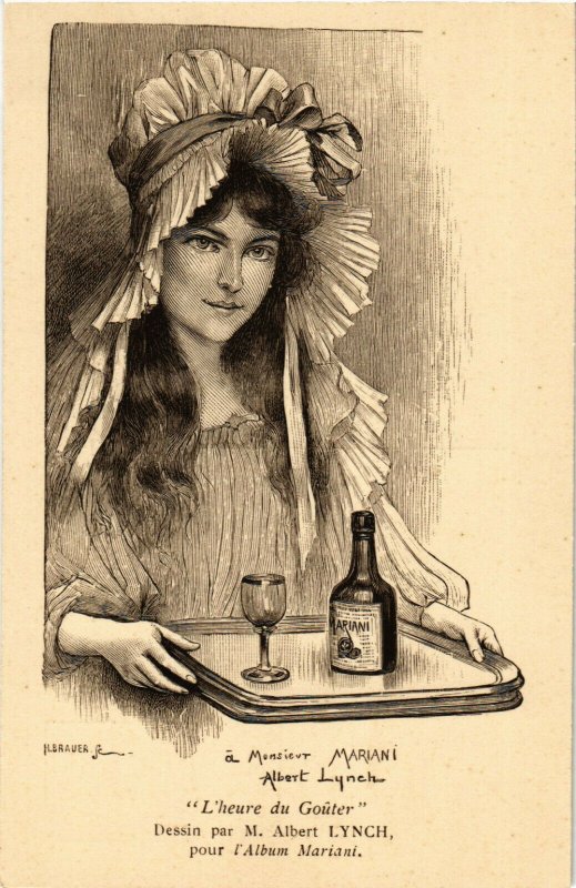 PC CPA ADVERTISING, MARIANI, DESSIN DE M. ALBERT LYNCH, POSTCARD (b18142)