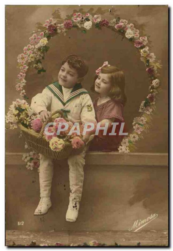 Postcard Happy New Year Old Children