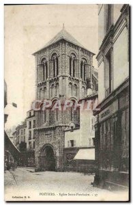 Old Postcard Poitiers Church of Saint Porchaire