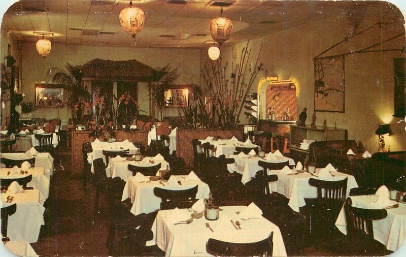 Key West Florida Lee's Orient Chinese Restaurant 1950s Postcard Dexter 21-5941