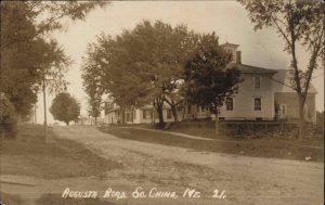 South China Maine ME Road View Augusta Road Real Photo c1910s Postcard