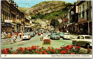 Upper Mostyn Street and Great Orme Lladudno Wales Business District Postcard