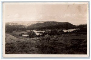 c1920's Scenic Countryside Rocky Mt. Studio Encampment WY RPPC Photo Postcard 