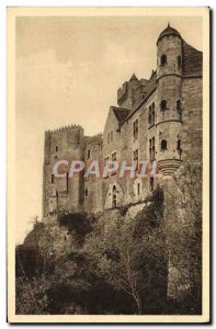 Old Postcard Chateau De Feodal Facade Beynac on the Dordogne