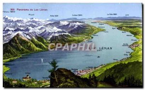 Old Postcard Panorama of Lake Geneva