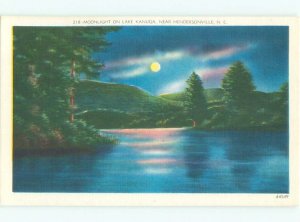 Linen LAKE SCENE Hendersonville - Near Asheville North Carolina NC AE4381