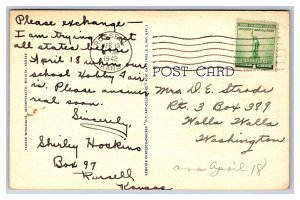 Postcard East High School Wichita Kansas c1942 Postmark