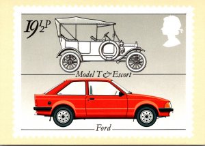 Stamps On Postcards Ford Model T & Ford Escort