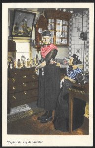 Seamstress Adjusting Ladys Skirt Staphorst Netherlands Unused c1920s