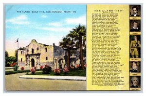 Alamo San Antonio Texas TX UNP Linen Postcard N18