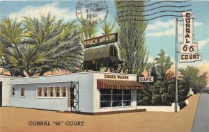 H18/ Las Cruces New Mexico Postcard Linen Corral 66 Court Roadside