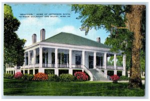 c1940's Beauvoir Home Of Jefferson Davis Between Gulfport & Biloxi IN Postcard