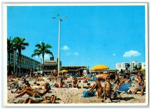 Colonial Tropical Beach Las Olas Boulevard Golden Sand Fort Lauderdale Postcard