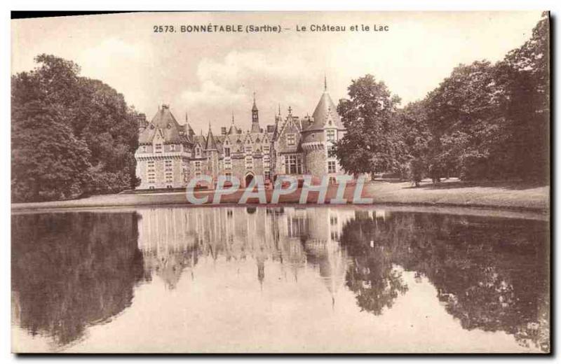 Old Postcard Bonnetable Le Chateau And Lake