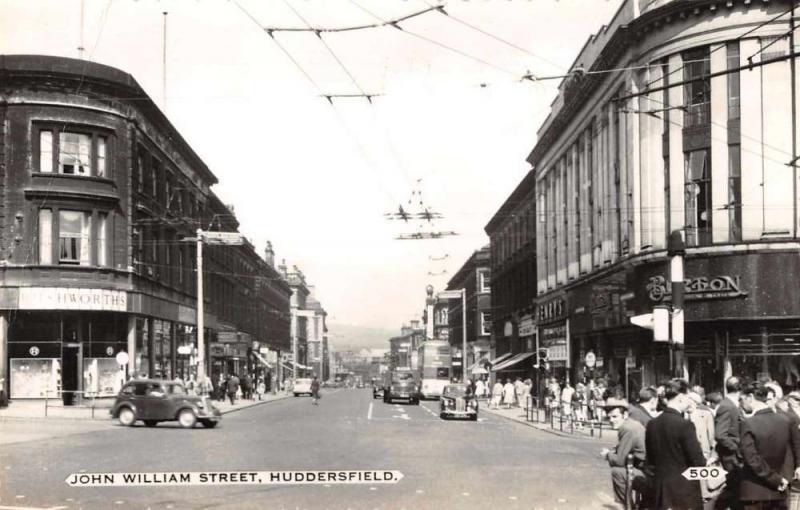 Huddersfield England John William Street Real Photo Antique Postcard J66028