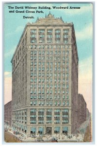 1915 David Whitney Building Woodward Avenue Grand Circus Park Detroit Postcard 