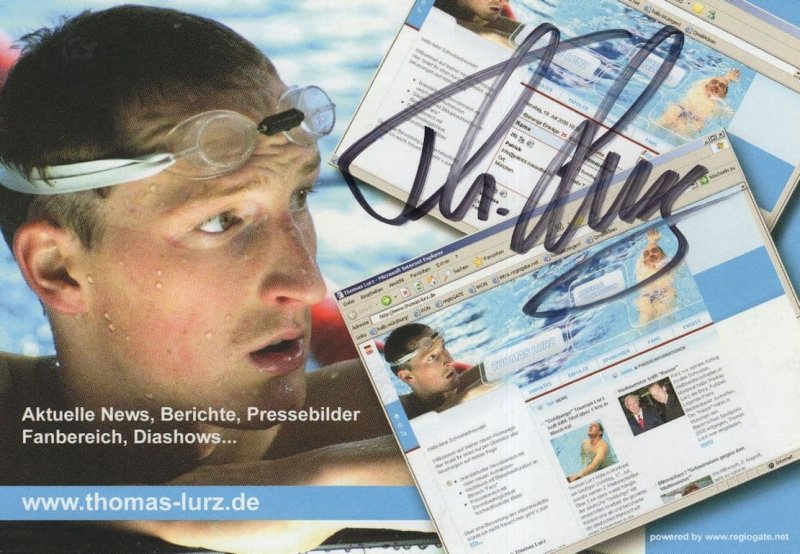 Thomas Lurz German Swimming Champion Hand Signed Photo