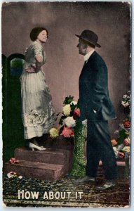 Postcard - How About It with Lovers Flowers Picture