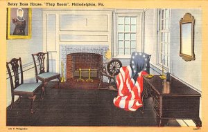 Betsy Ross House, Flag Room Philadelphia, Pennsylvania PA Postcard