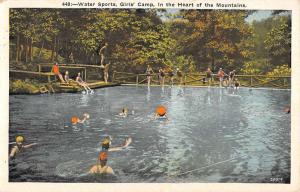 Staunton Virginia Girls Camp Water Sports Antique Postcard K88898