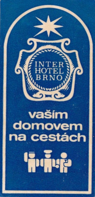 Czechoslovakia Brno Hotel Brno Vintage Luggage Label sk3693