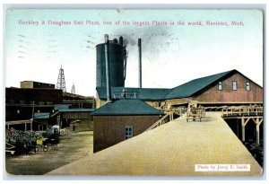 1909 Buckley & Douglass Salt Plant Largest Plant Manistee Michigan MI Postcard 