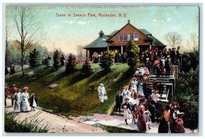 c1910 Scene Seneca Park Gathering Rochester New York NY Vintage Antique Postcard 