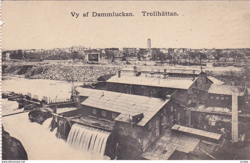 TROLLHATTAN, Sweden 1900-10s; Vy af Dammluckan