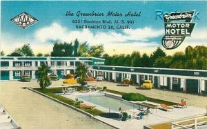 CA, Sacramento, California, The Greenbrier Motor Hotel, Colourpicture No. K5690