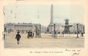PARIS FRANCE PLACE DE LA CONCORDE TO USA VIA KAISER WILHEM SHIP POSTCARD 1905
