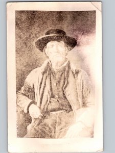 c1920 ORIGINAL Jim Bridger Mountain Man Scout Trapper RPPC Real Photo Postcard