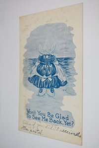 Von't You Be Glad To See Me Back, Yet? Postcard Boy and Girl Comic Dutch Kids