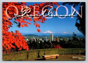 City with Mountain Background Portland Oregon 4x6 Postcard 1727