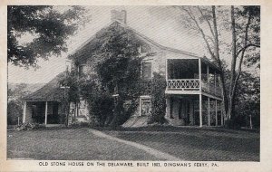 Postcard Old Stone House on Delaware Dingman's Ferry PA