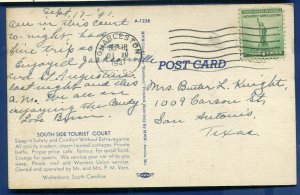 South Side Tourist Court Walterboro South Carolina sc linen postcard