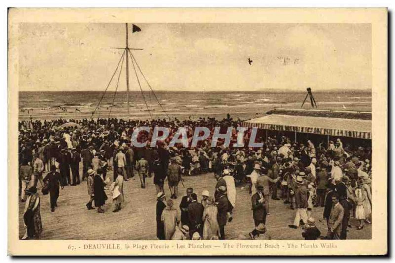 Old Postcard Deauville La Plage Fleurie The Boardwalk