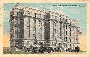 KANSAS CITY, KS Kansas  BETHANY HOSPITAL  20's Automobiles~Cars  1925 Postcard