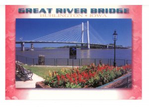 IA - Burlington. Great River Bridge Across Mississippi River  (cont. size)