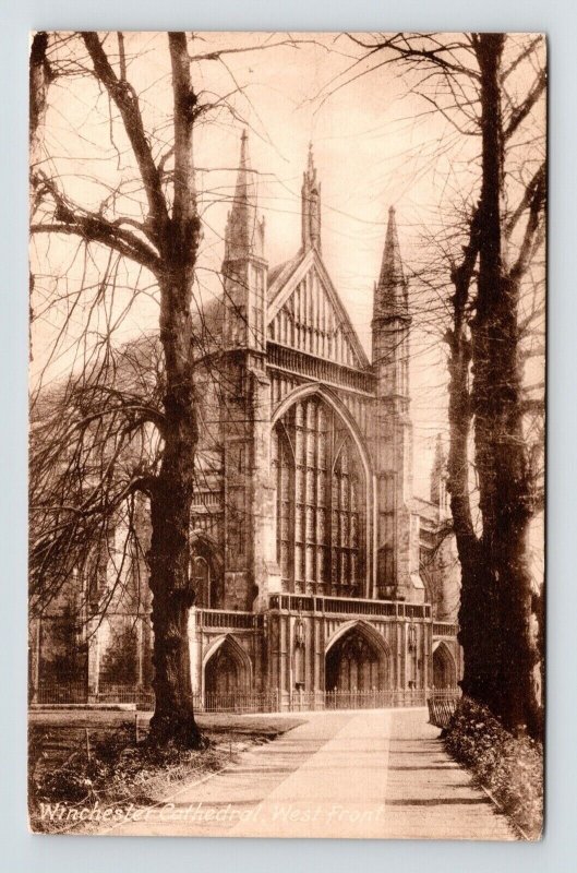 Winchester Cathedral W Front Antique Postcard UNP Frith Series Unused DB 