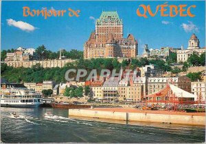 Modern Postcard Hello from Quebec