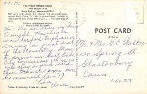 Rock Springs Wyoming Westwinds Motel Street View Vintage Postcard K43225