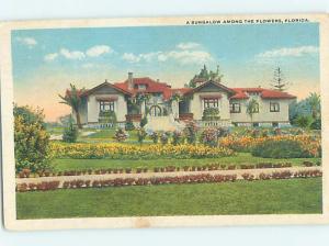 W-Border BUNGALOW HOME Postmarked Palm Beach Florida FL HJ7156