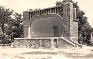 Postcard Real Photo Stone Band Shell in Legion Park Auburn Nebraska RPPC