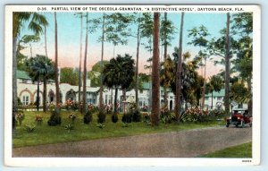 DAYTONA BEACH, FL Florida   OSCEOLA GRAMATAN HOTEL  c1910s Car Roadside Postcard