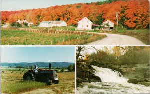 Saint Alban (Portneuf) QC Quebec Multiview MF Tractor Vintage Postcard F96