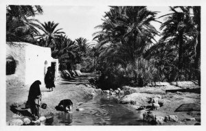 RPPC Gabes, Tunisia - Au petit Djara Africa c1920s Vintage Photo Postcard