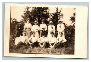 Vintage 1910's RPPC Postcard - Group Photo in a Country Garden