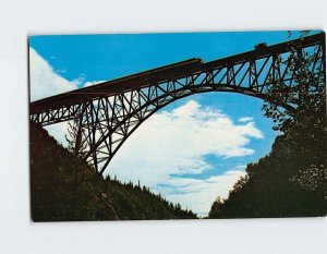 Postcard Hurricane Gulch Bridge Alaska Railroad USA North America